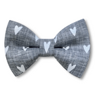 Gray heart bow tie for Valentine’s Day.