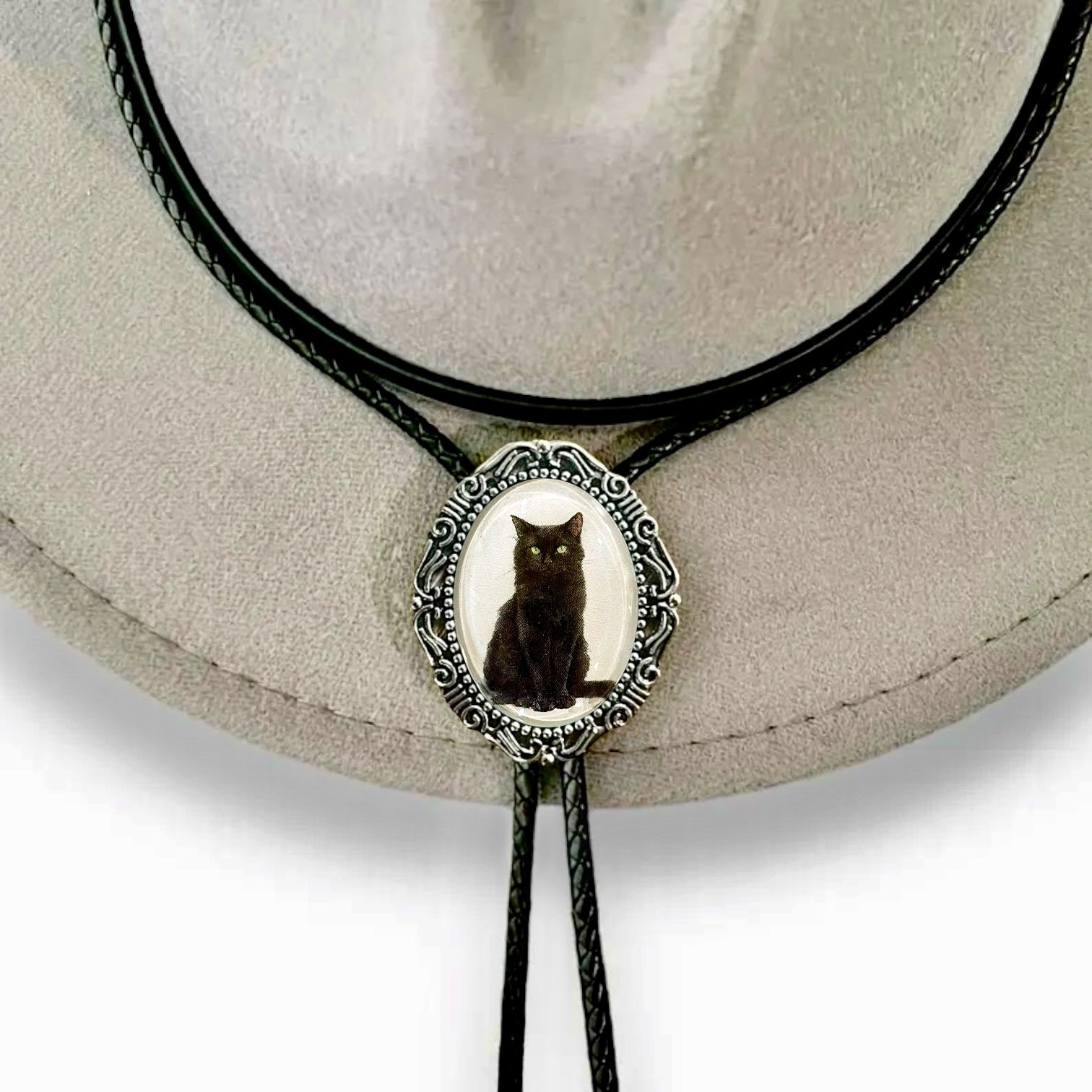 Black Cat Bolo Tie