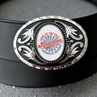 America Belt Buckle, 4th of July Cowboy Western Red White and Blue