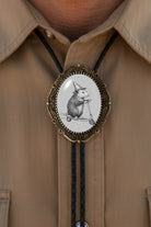 Opossum Jewelry Braided Leather Cord Silver Brass Tips USA Handmade Western Wedding Tie