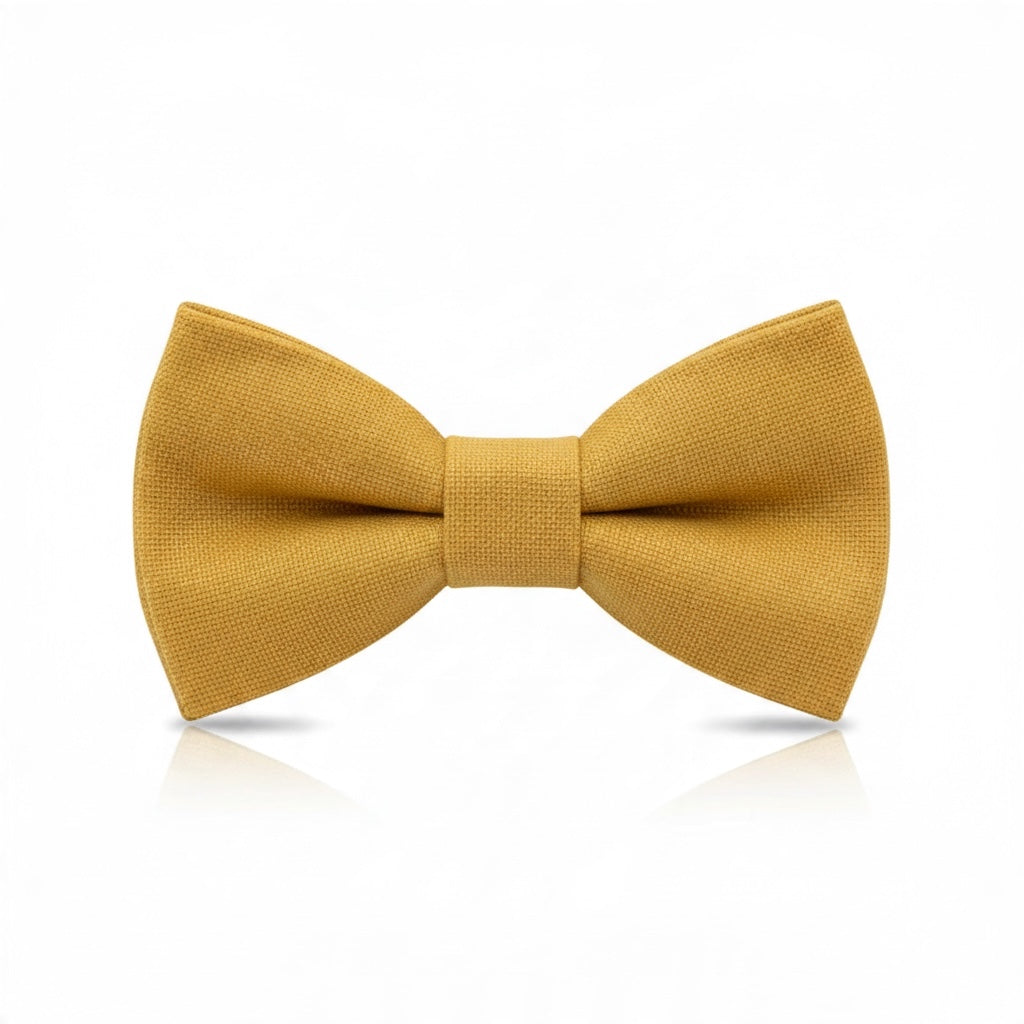 Mustard bow tie in yellow for men.