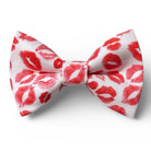 Valentines Day Bow Tie- Red Lips- red and white on a white background.