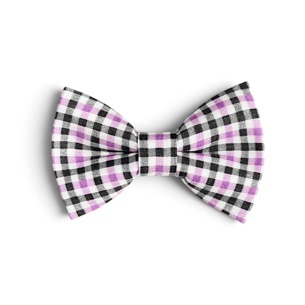 Gothic bow tie in black and purple.