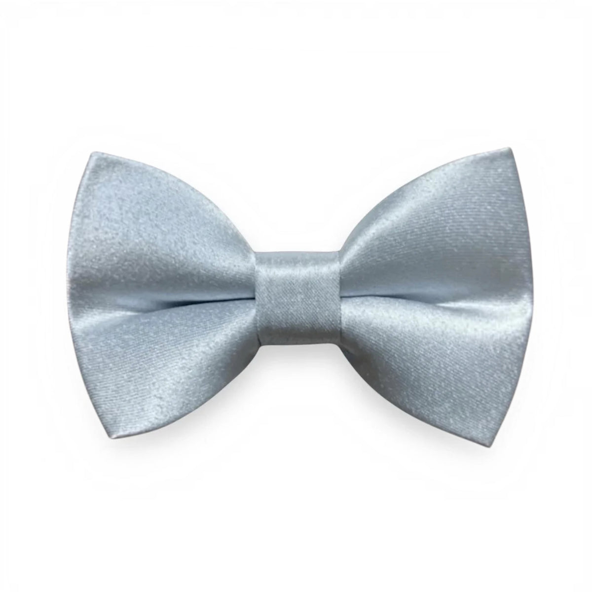A light blue bow tie on a clean white background.