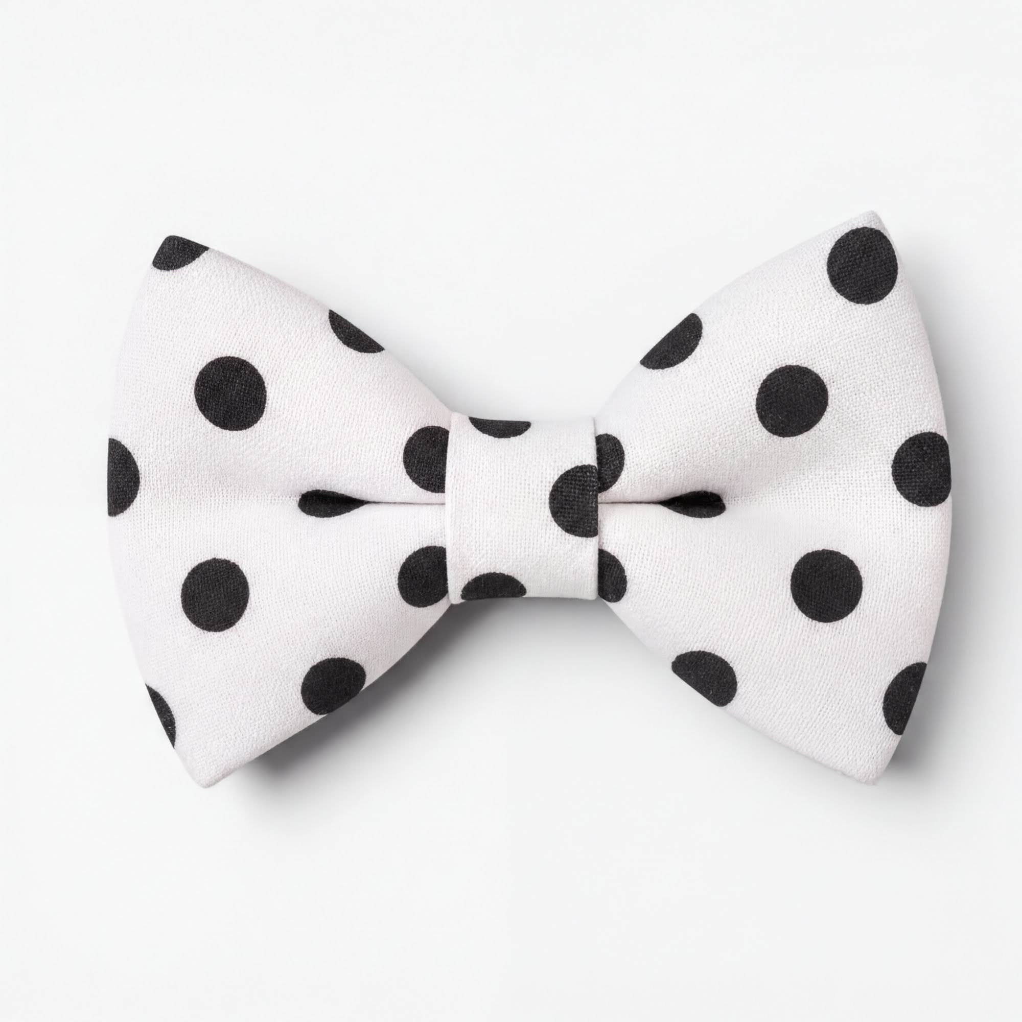 Polka dot bow tie for men in black and white.