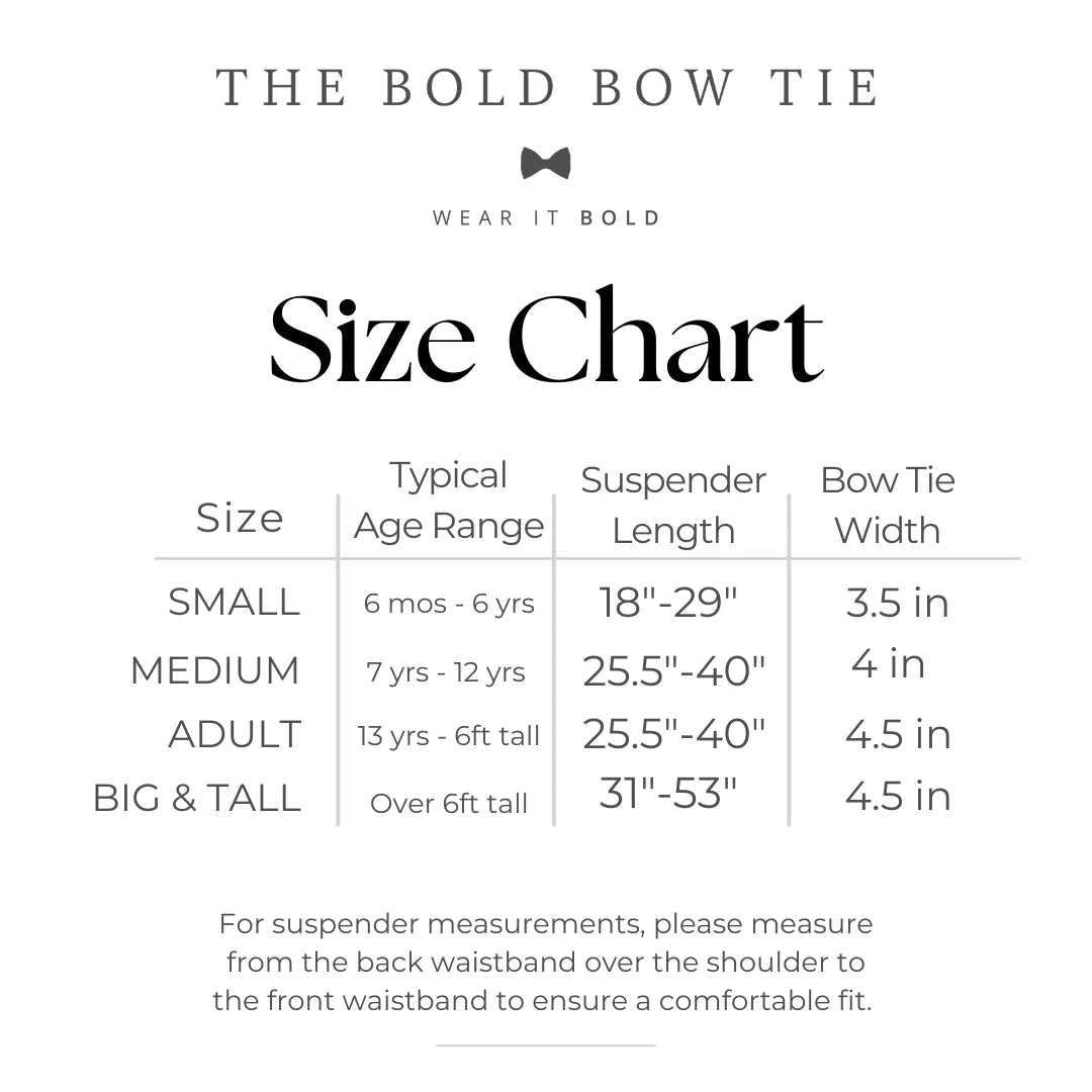 the bold bow tie size chart