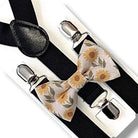 Sunflower Bow Tie and Suspenders Set for men boys toddlers and babies- handmade by The Bold Bow Tie.