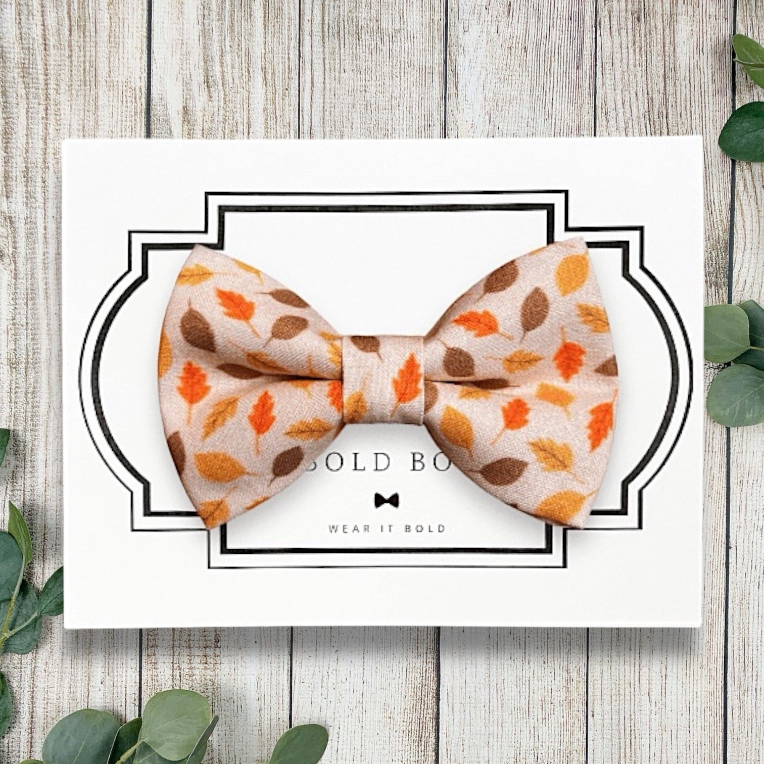 Dog Bow Tie or Cat Bow tie- Cider Autumn Leaves
