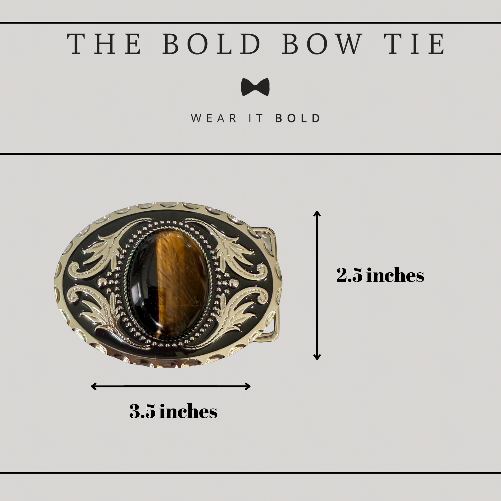 Size chart for Tiger’s Eye Belt Buckle Western Accessory