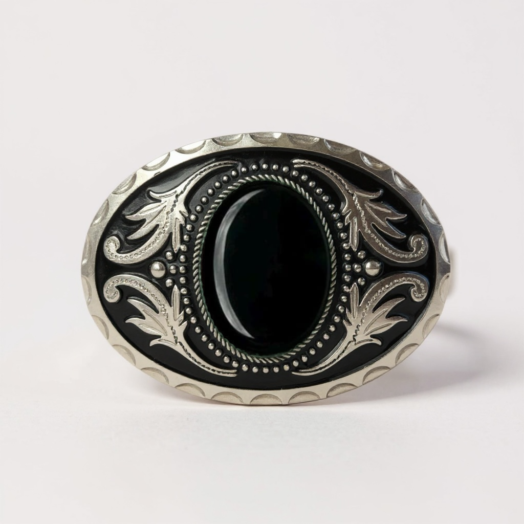 Black Onyx Belt Buckle Cowboy Western Accessory