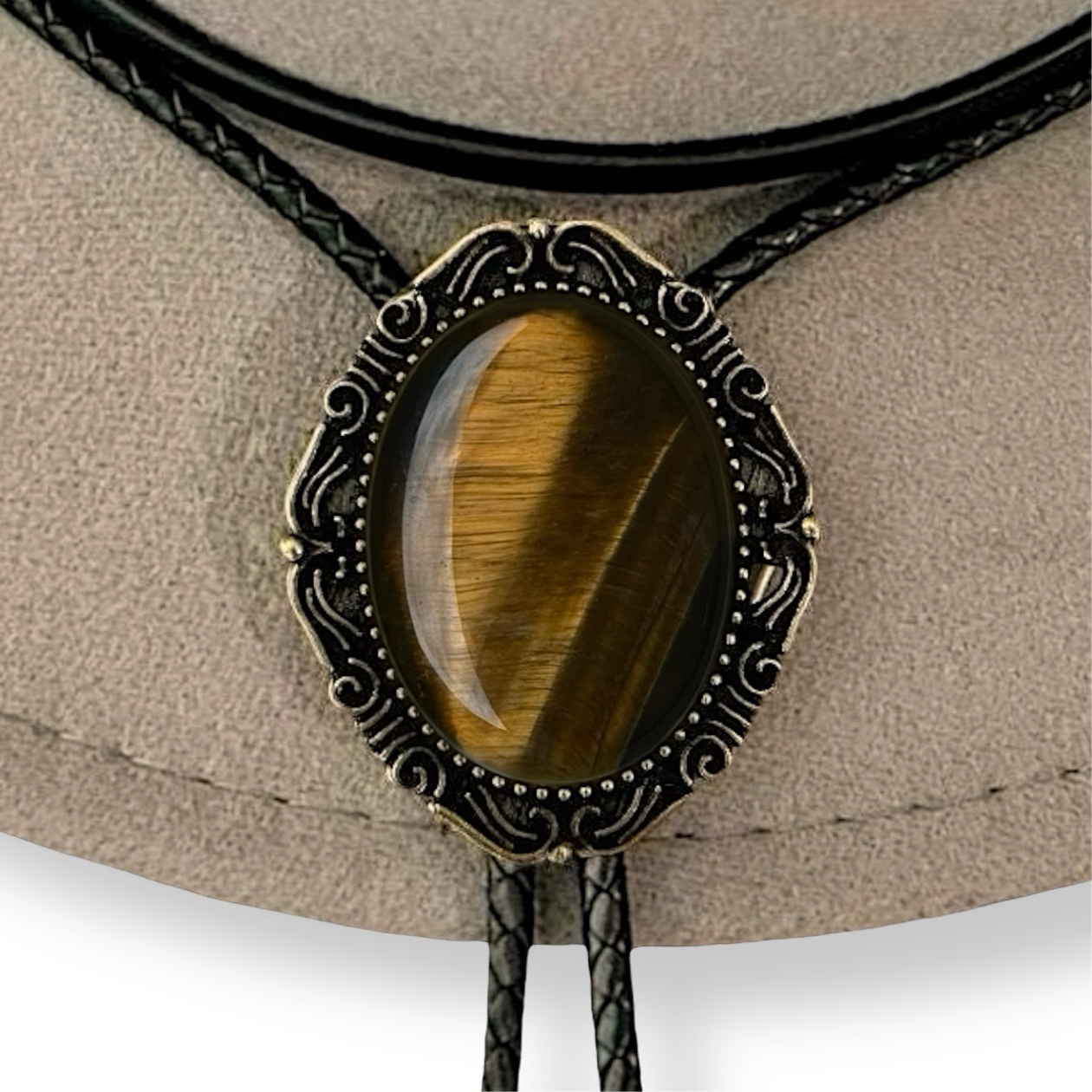 Tiger’s Eye Bolo Tie- Western Wedding Accessory for Men and Women