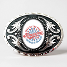 America Belt Buckle, 4th of July Cowboy Western Red White and Blue