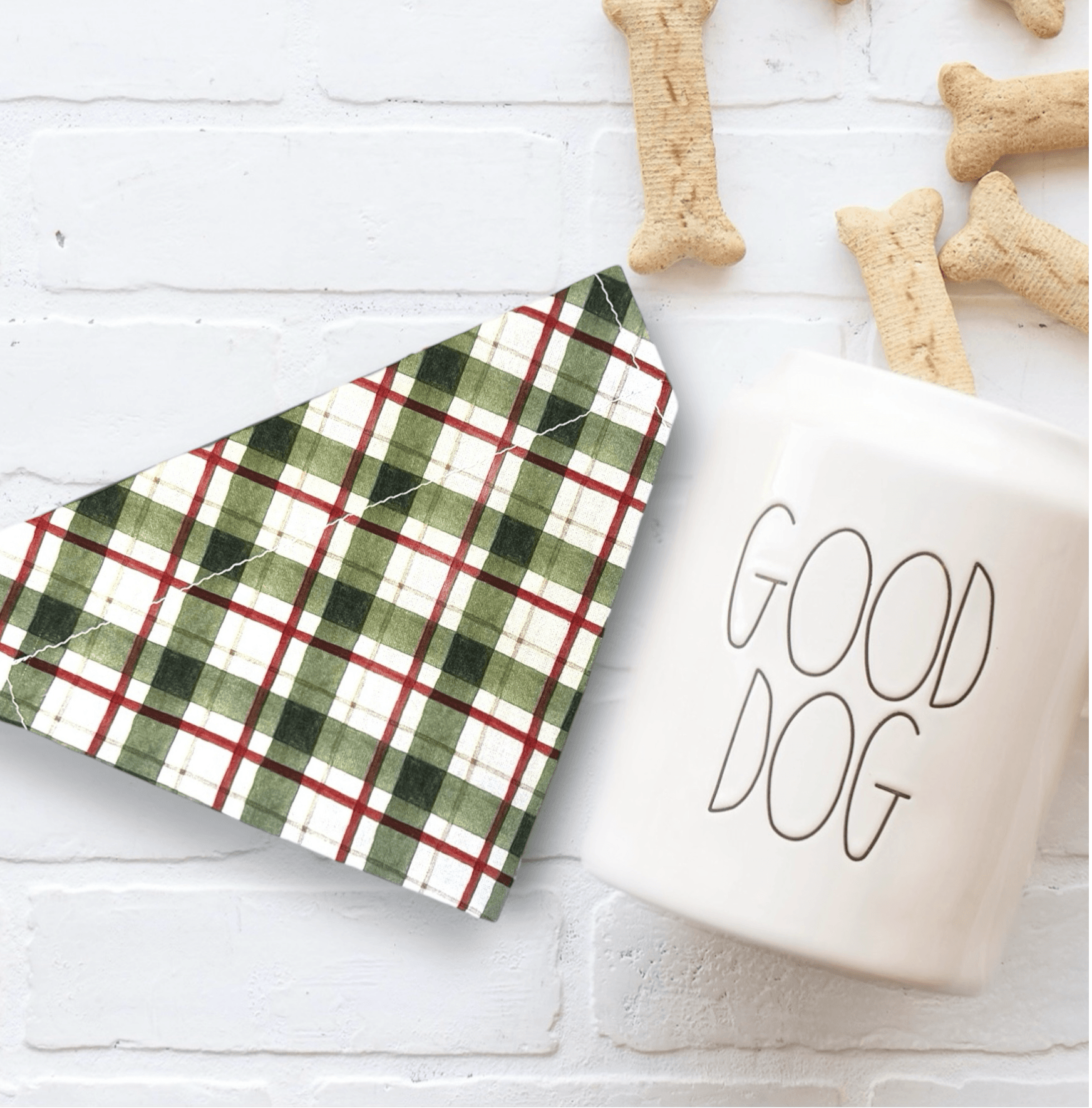 Plaid Christmas dog bandana
