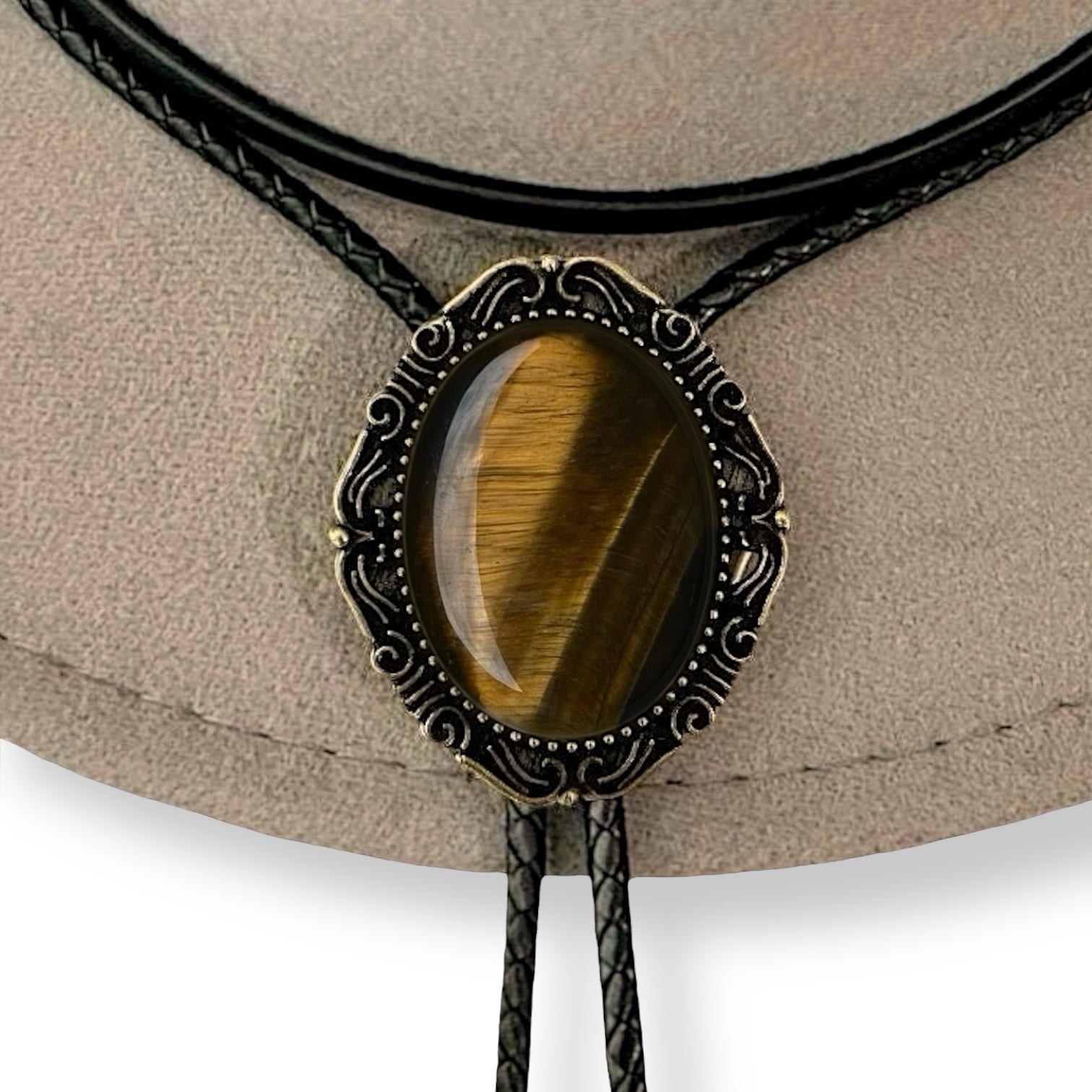 Tiger’s Eye Bolo Tie- Western Wedding Accessory for Men and Women
