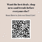 a QR code and a message asking for the best deals, news, and trends before everyone else.