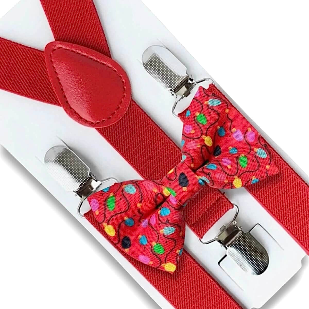 Christmas Bow Tie & Red Suspenders Set By The Bold Bow Tie