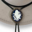 Navy Lily of the Valley Bolo Tie- Cowboy Tie Western String Tie