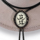 Handmade Otter Bolo Tie | Western Leather Cord Cowboy Tie