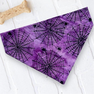 Purple Halloween Spiderweb Dog Bandana or Cat Bandana