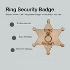 a wooden ring security badge with the words ring security on it