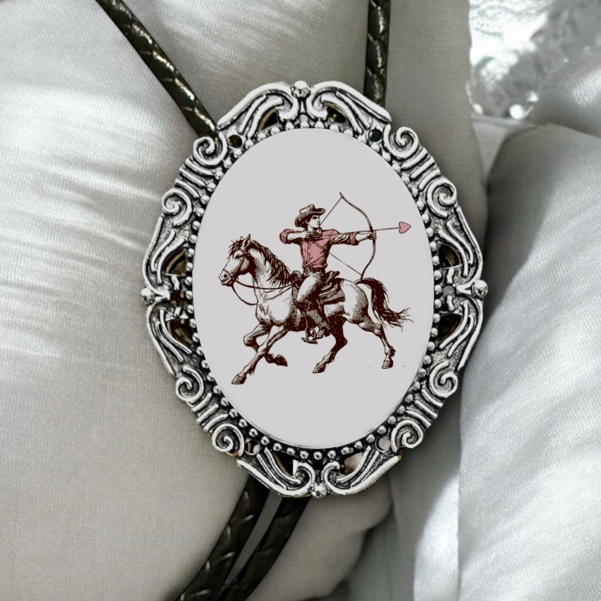 Valentine’s Day Bolo Tie, Cupid Cowboy Western Accessory