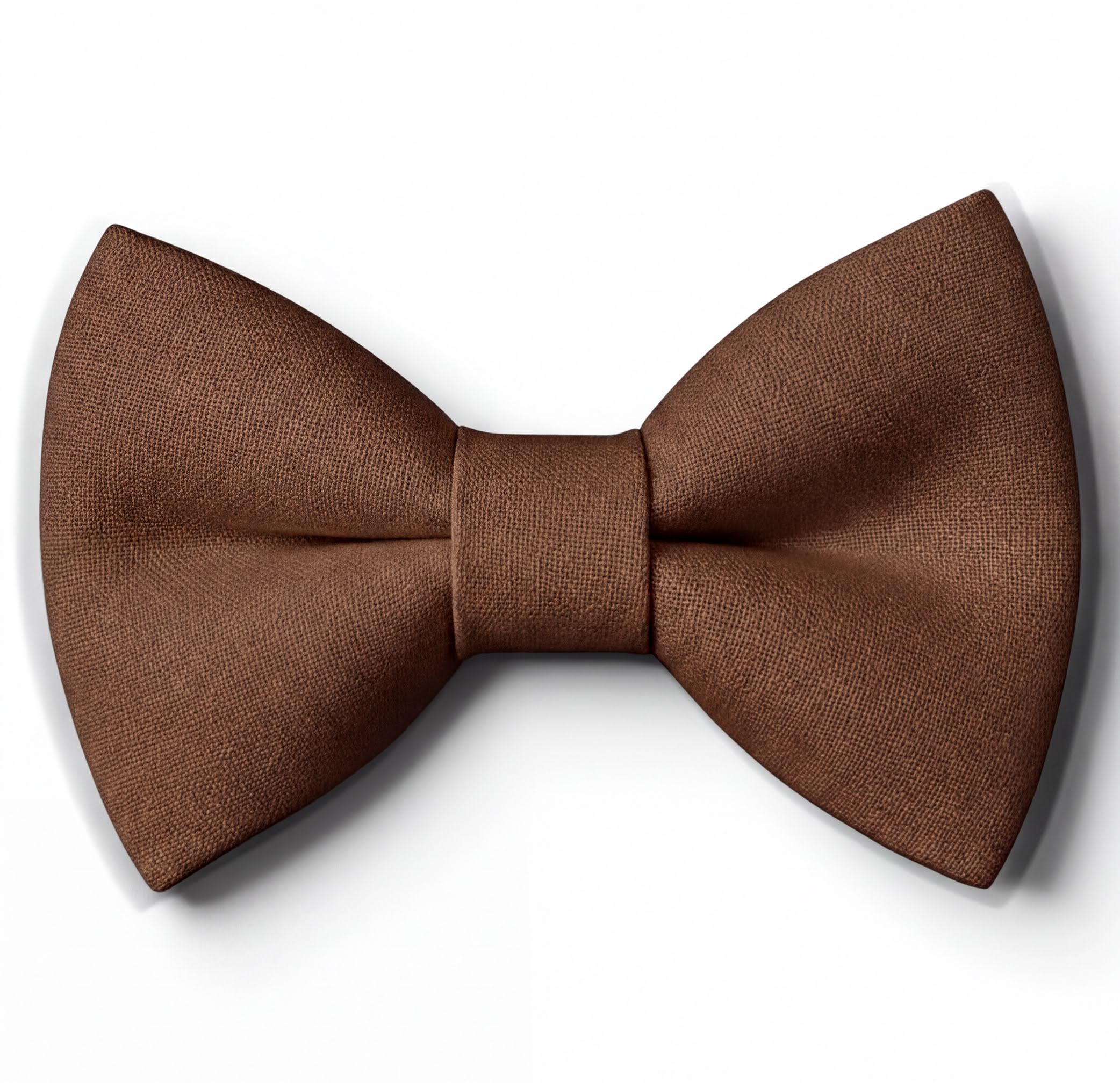 Pre-tied chocolate brown cotton bow tie for men and boys on a white background