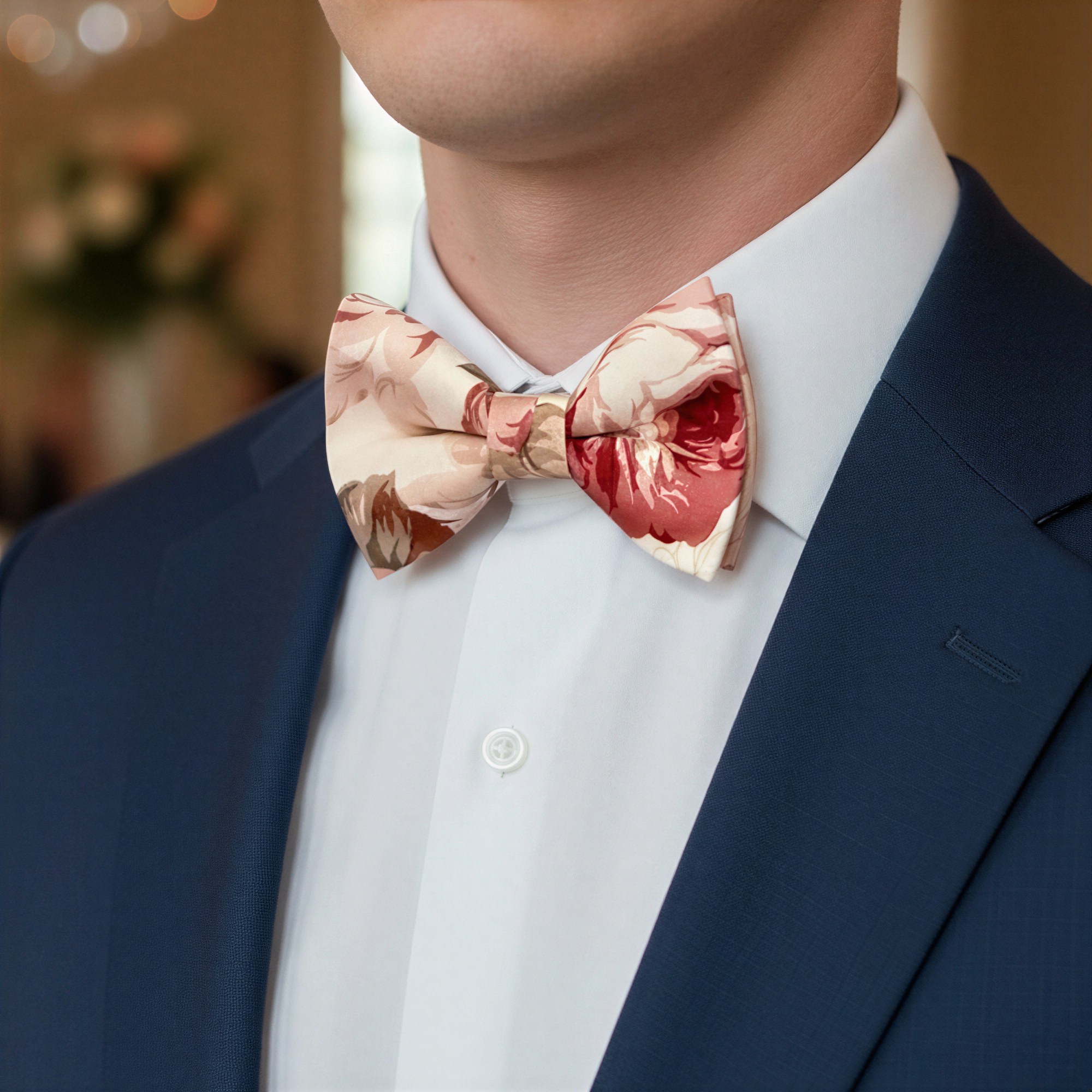Bow tie for boy in a floral pattern