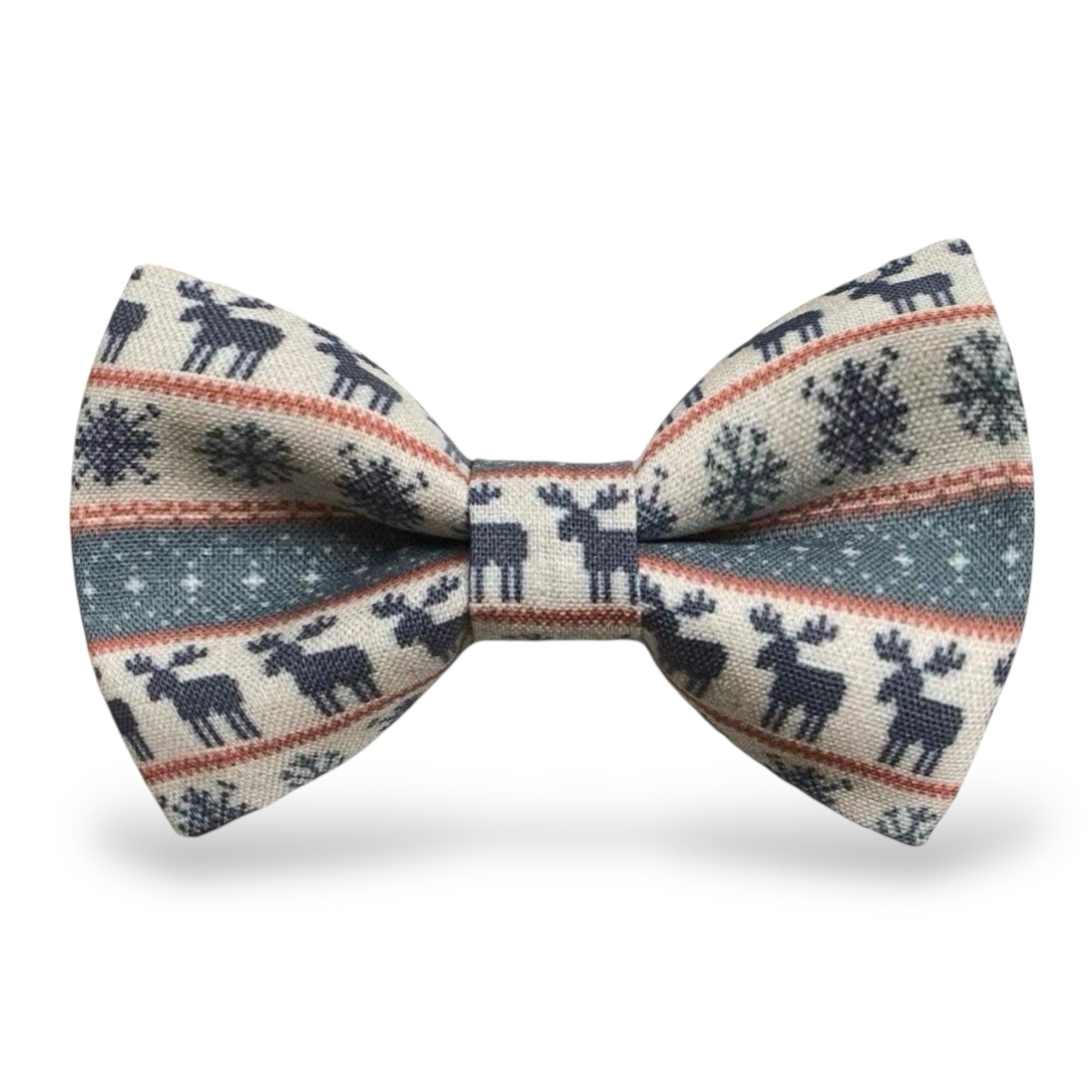 Christmas Bow Tie with Reindeer- Holiday Bowtie for Men
