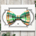 Green & Orange Plaid Dog Bow Tie for Pet Collars | The Bold Bow Tie