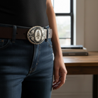 Custom Belt Buckle with Cowboy Frog, Western Accessory