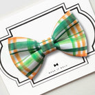 Green & Orange Plaid Dog Bow Tie for Pet Collars | The Bold Bow Tie