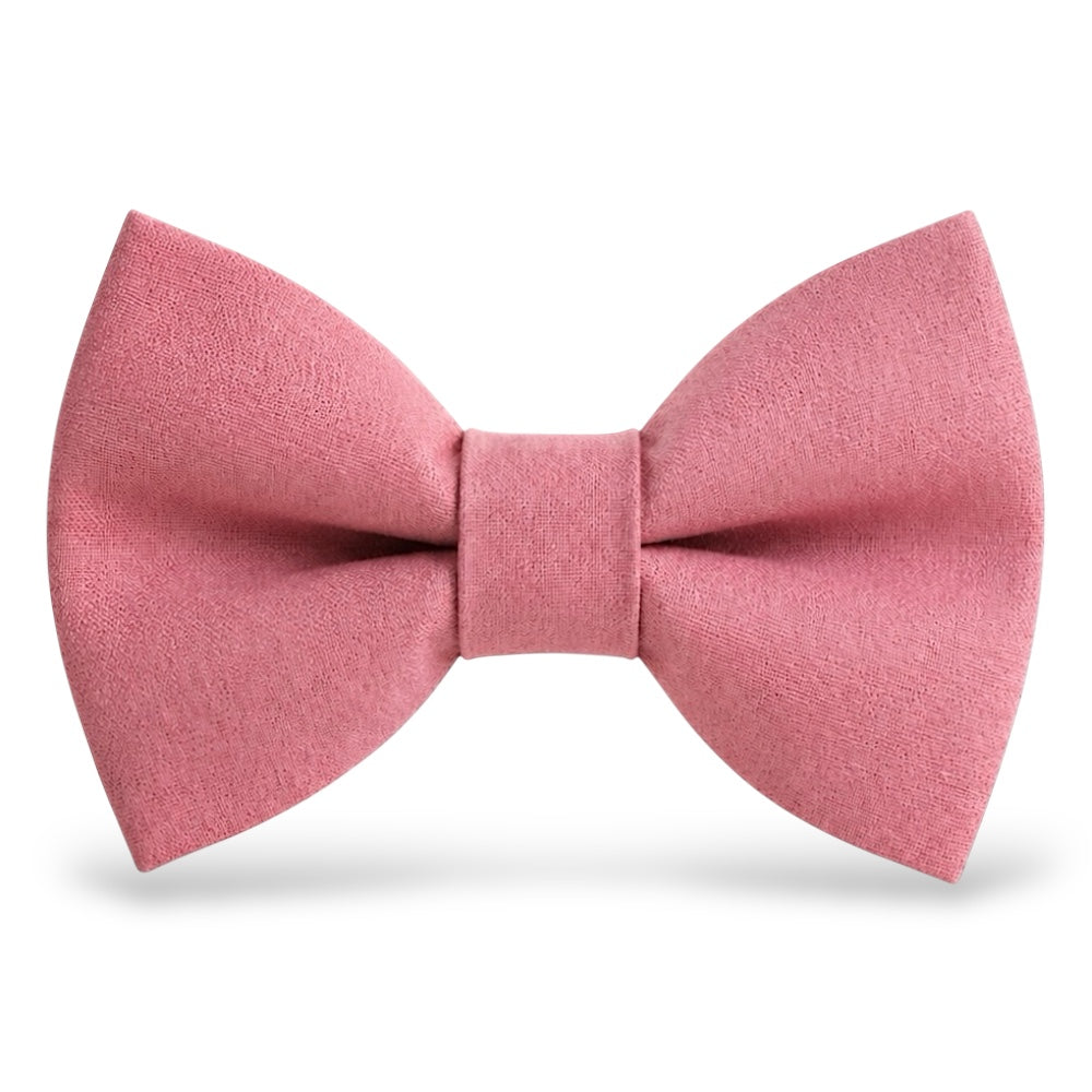 Dusty rose bow tie for men, pre-tied blush pink wedding bow tie for groom and groomsmen with elegant textured fabric