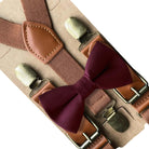 Cabernet bow tie and suspenders for men, boys, toddlers and babies.