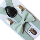 Sage Bow Tie & Suspenders Set- green bowtie for men, boys, toddlers and babies.