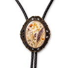 Bolo Tie for Men and Women- Burnt Orange Flowers