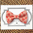 Pink Valentine’s Day Dog Bow Tie with hearts for Collar Accessory