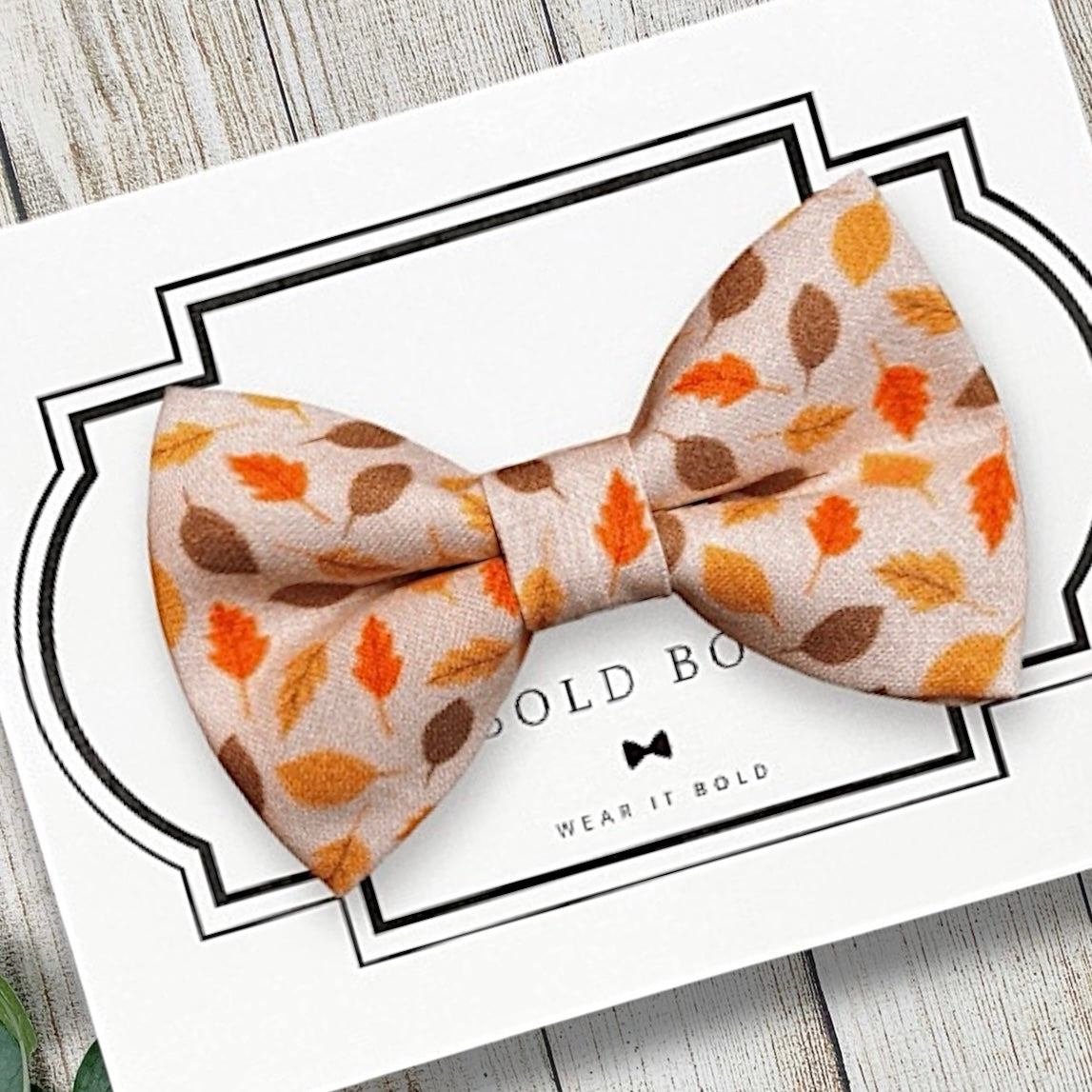 Dog Bow Tie or Cat Bow tie- Cider Autumn Leaves