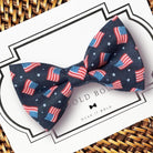 Dog Bow tie with American flag pattern for the 4th of July.
