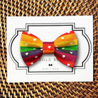 Rainbow dog bow tie for gay pride.