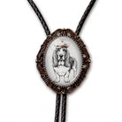Dog bolo tie for men and women with genuine leather cord., handmade in the USA by The Bold Bow Tie.