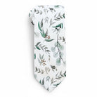 Floral tie for men in Sage green and white for weddings, grooms and groomsmen.
