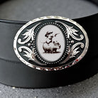 Capybara Belt Buckle, Cowboy Western Accessory On a black leather belt.
