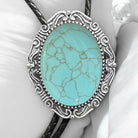 Turquoise Bolo Tie- Silver Western Wedding Accessory for Men and Women