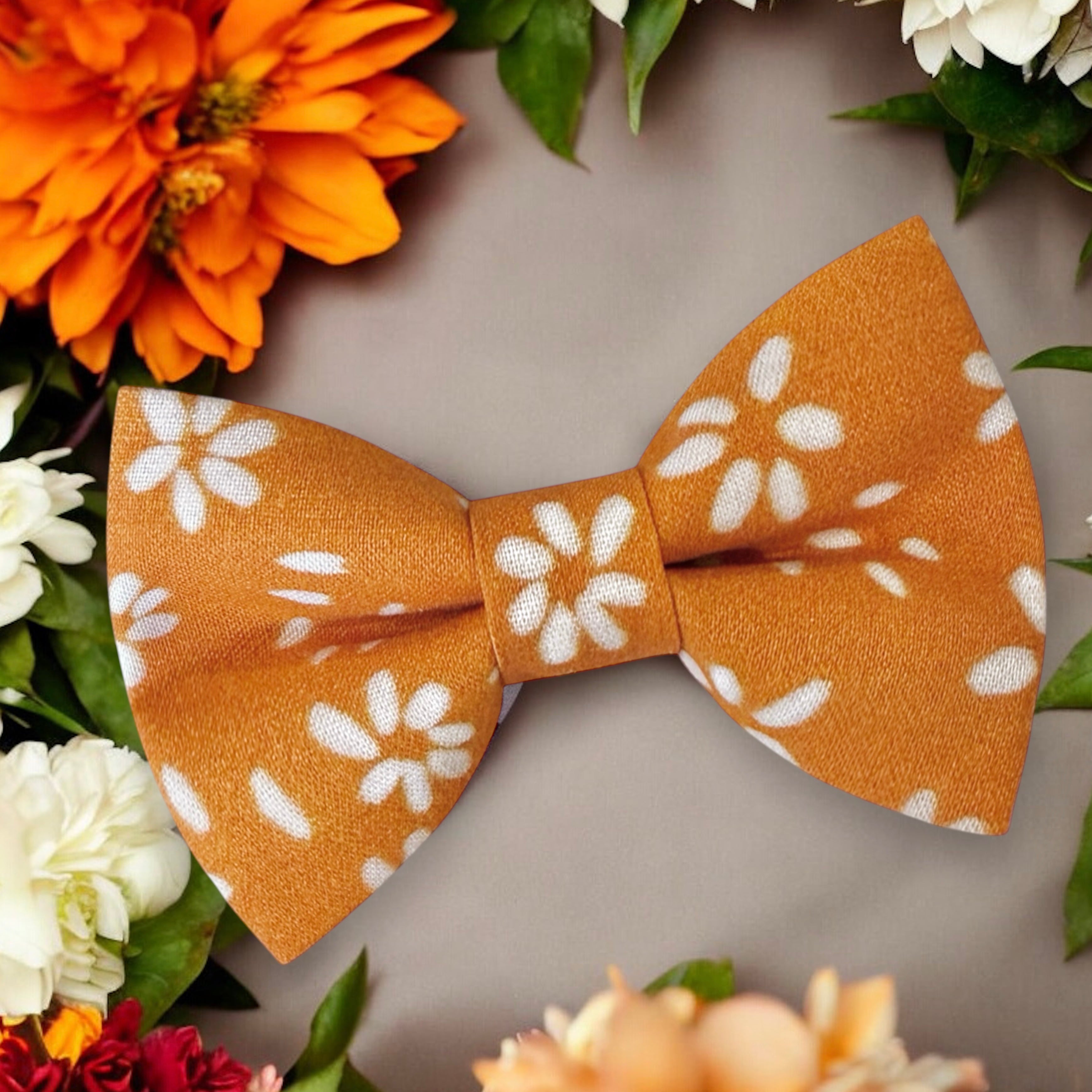 【新品】AMERI / VINTAGE FLOWER BOW TIE SHIRT Floral Bow Ties | Navy Bow Tie with Flower Design | Cotton Pre