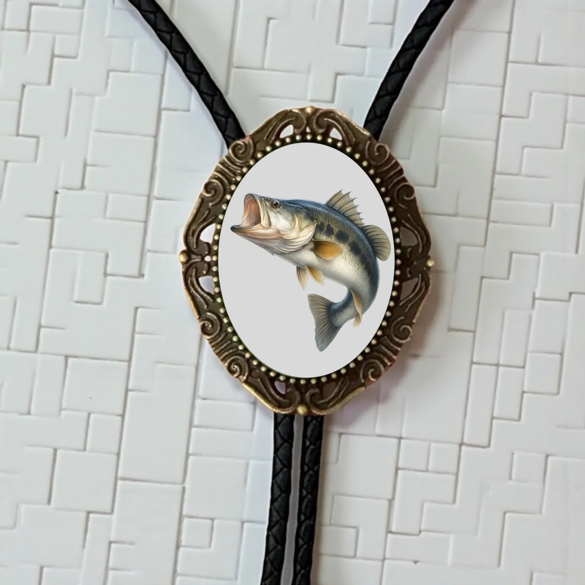 Fish Bolo Tie- Handcrafted Bass Fishing Necktie – The Bold Bow Tie