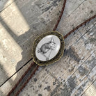 Funny Opossum Bolo Tie Genuine Leather Black Brown Silver Brass Tips Groomsmen Gift