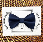 Navy Blue Satin Bow Tie for Dog Collar or Cat Collar- perfect for a dog wedding outfit.