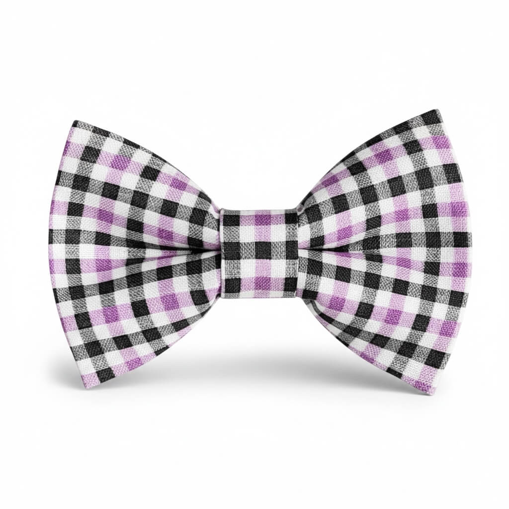 Purple and black Halloween bow tie pretied and handmade.
