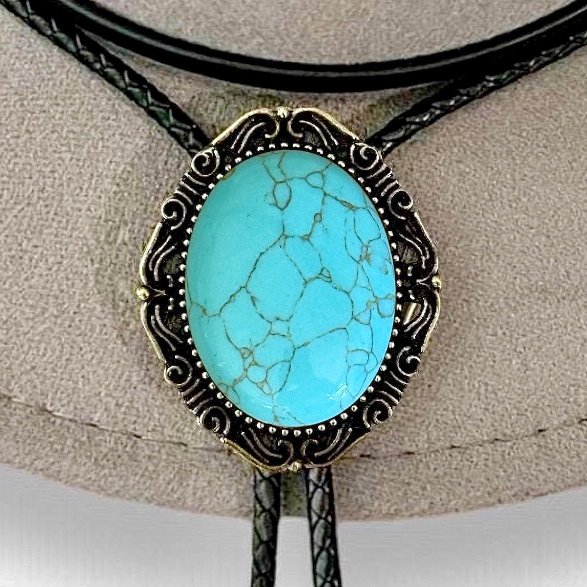 Turquoise Bolo Tie- Western Wedding Accessory for Men and Women