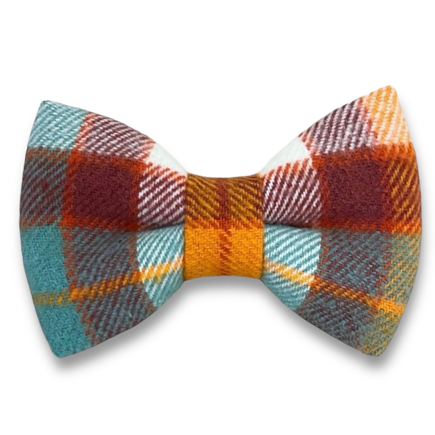 Plaid Bow Tie - Orange and Blue Tartan